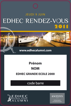 Badge d'accès à l'EDHEC Rendez-Vous 2011